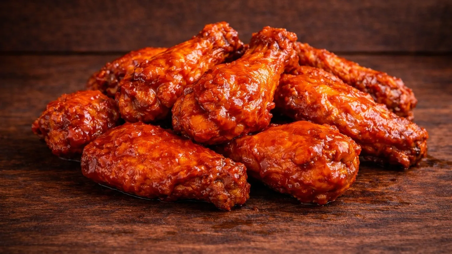 Buffalo wings with an orange-red glaze at Texas Backyard in Limassol.